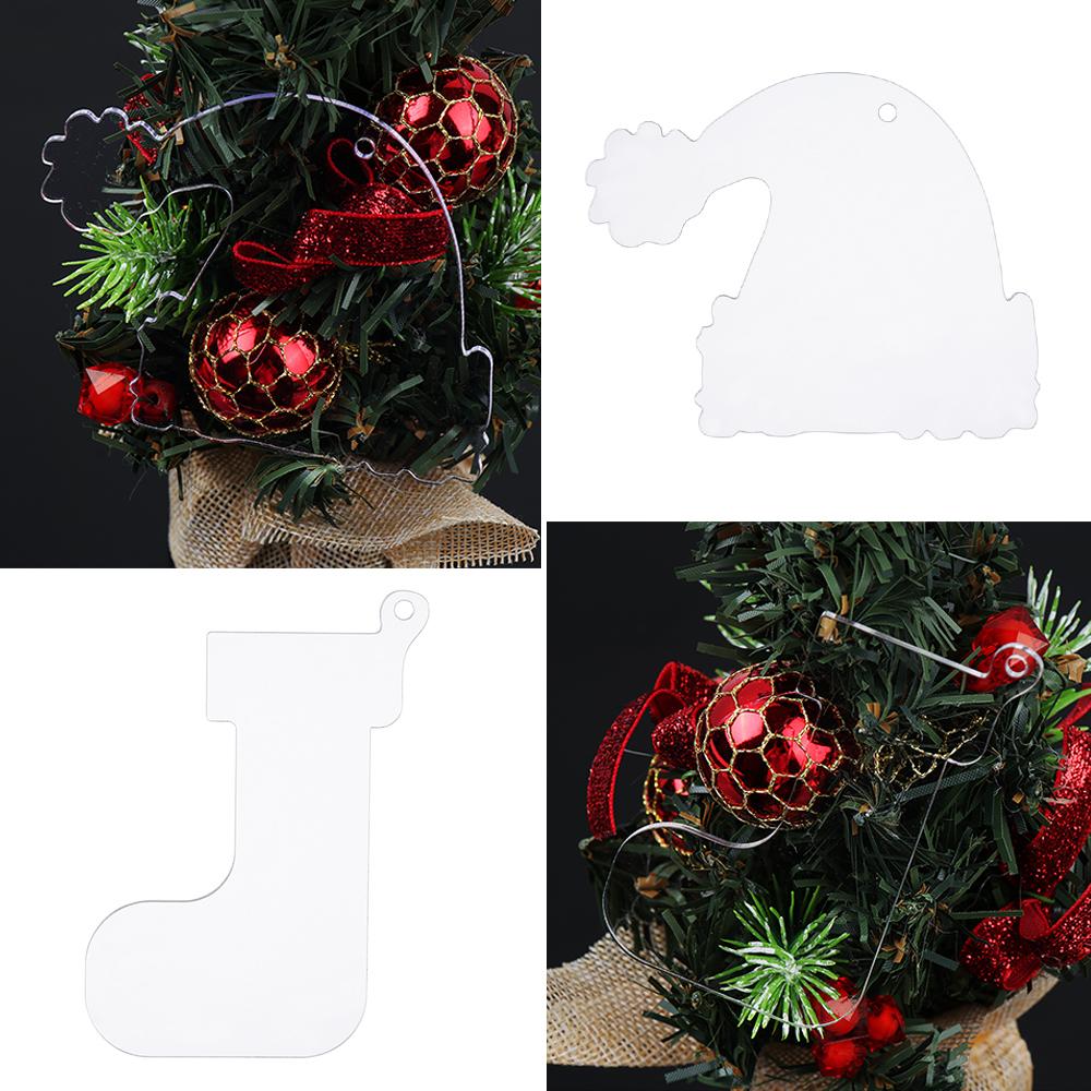 

10 шт., праздничные DIY вечерние акриловые прозрачные безделушки, декор для рождественской елки, подвесные украшения, круглый лист