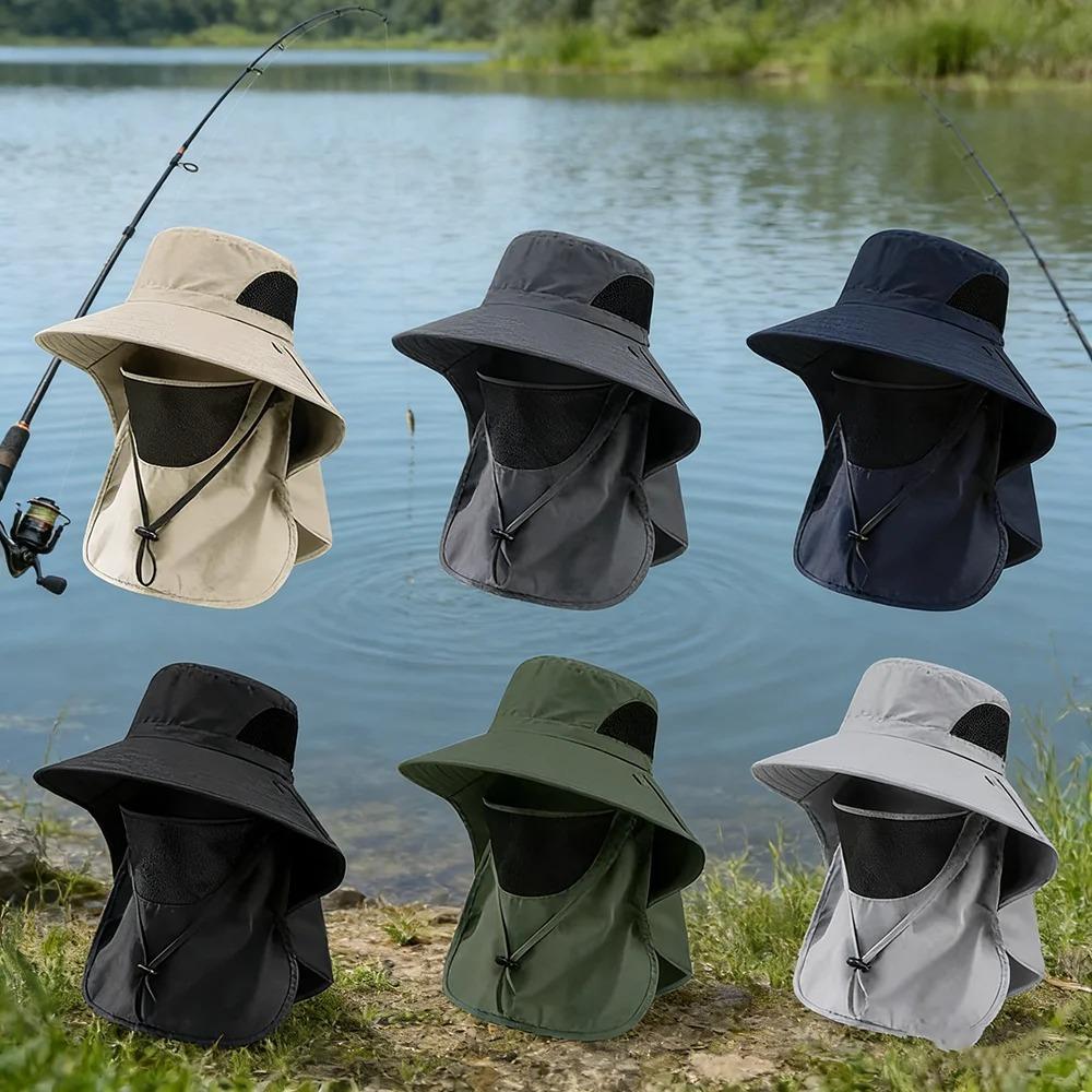 Adjustable Summer Sun Hat Uv Protection Outdoor Hunting Fishing Cap Unisex For Hiking Camping Casual Fishing Travel Accessory