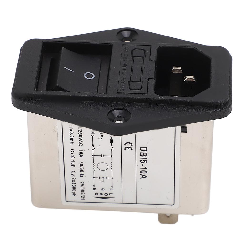 Rocker Switch Power Socket AC 115V 250V IEC Inlet Module Plug with Fuse for Equipment
