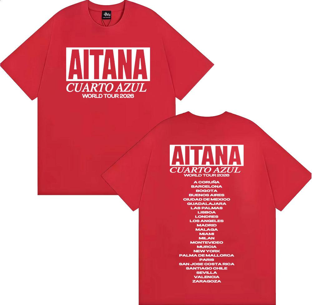 

Aitana Cuarto Azul Wdrld Tour 2026 Printed Tshirts Unisex WOMEN Harajuku Comfortable and loose Unisexs and WOMENs Tshirts M