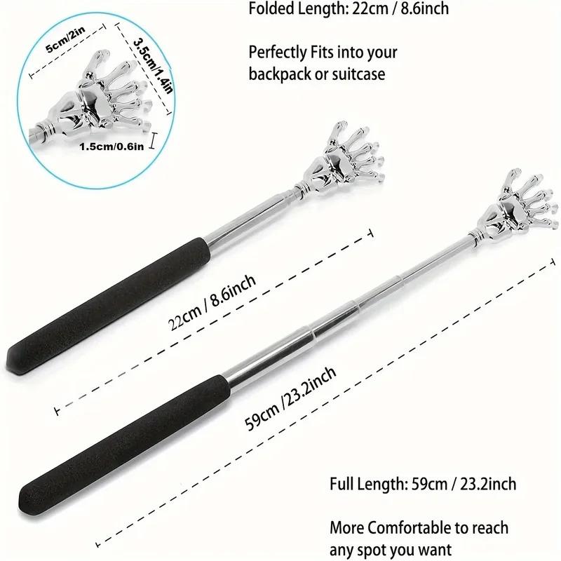 Portable Stainless Steel Telescopic Back Scratcher Extendable Scratcher Back Massager Tool For Blood Circulation Relax Health