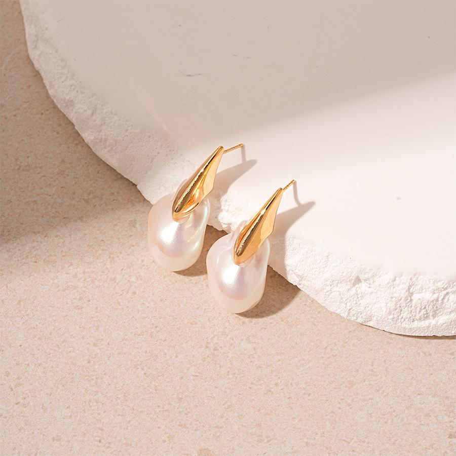 Orecchini a Frangia Ovali con Perle Vintage Francesi - Eleganti e Versatili Clip per Orecchie per Donna