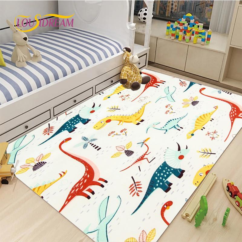 Cute Cartoon Dinosaur Carpet for Living Room Bedroom Rugs Kitchen Kids Door Unslip Floor Mat Birthday gift photography props Rug