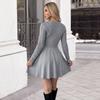 YYFS Moda Donna Casual Autunno Inverno Tinta Unita Stampa Manica Lunga Girocollo Top Abbigliamento Donna Maglioni Maglieria Lana