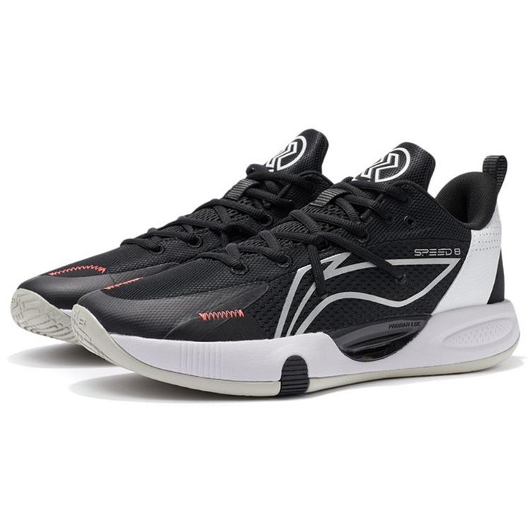 Li Ning Speed 8 Basketball Shoes Men's Low Top Black/Standard White ABPS003-2