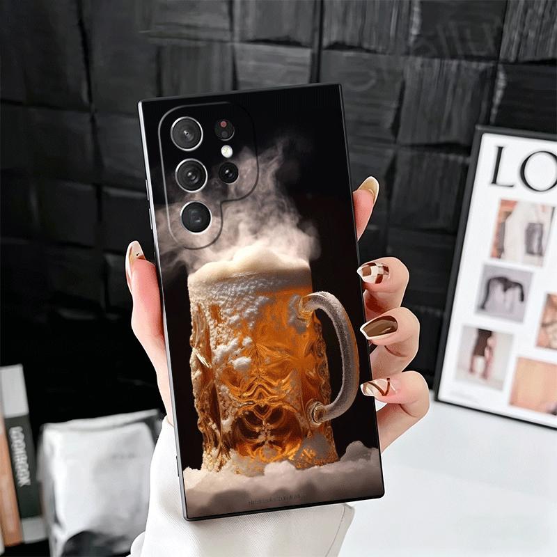 Funny Beer Bubble Summer Soft Phone Case for Samsung Galaxy S26 S25 Edge S24 Ultra S23 Plus S22 S21 FE S20 Black Cover Back Shel