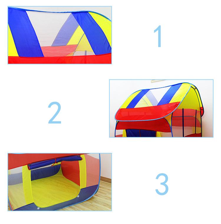 Foldable Indoor Play Tent with Basketball Hoop and Ball Pit for Kids