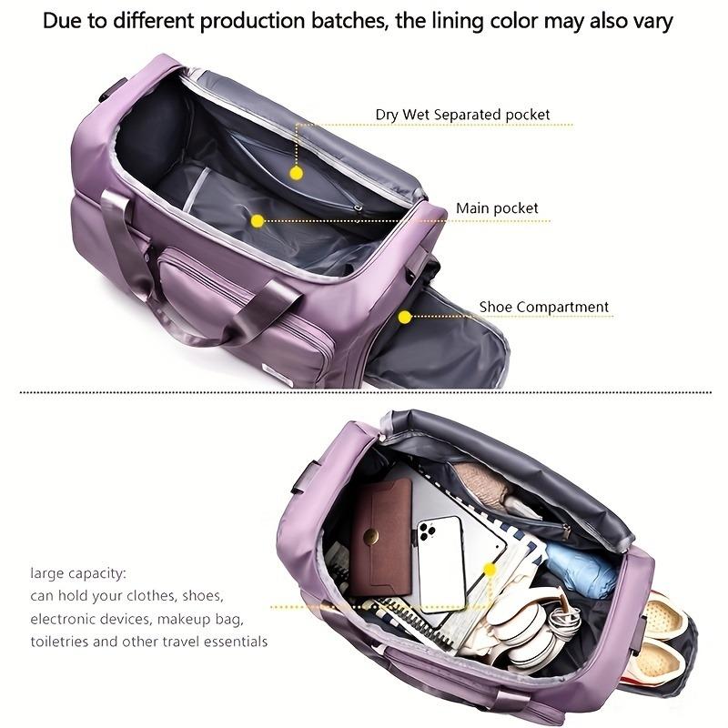 Borsa da Viaggio Unisex Grande Capacità Borsa Tote Sportiva da Palestra in Nylon per Donne Borsa Duffel Weekender per Pernottamento con Scomparto per Scarpe