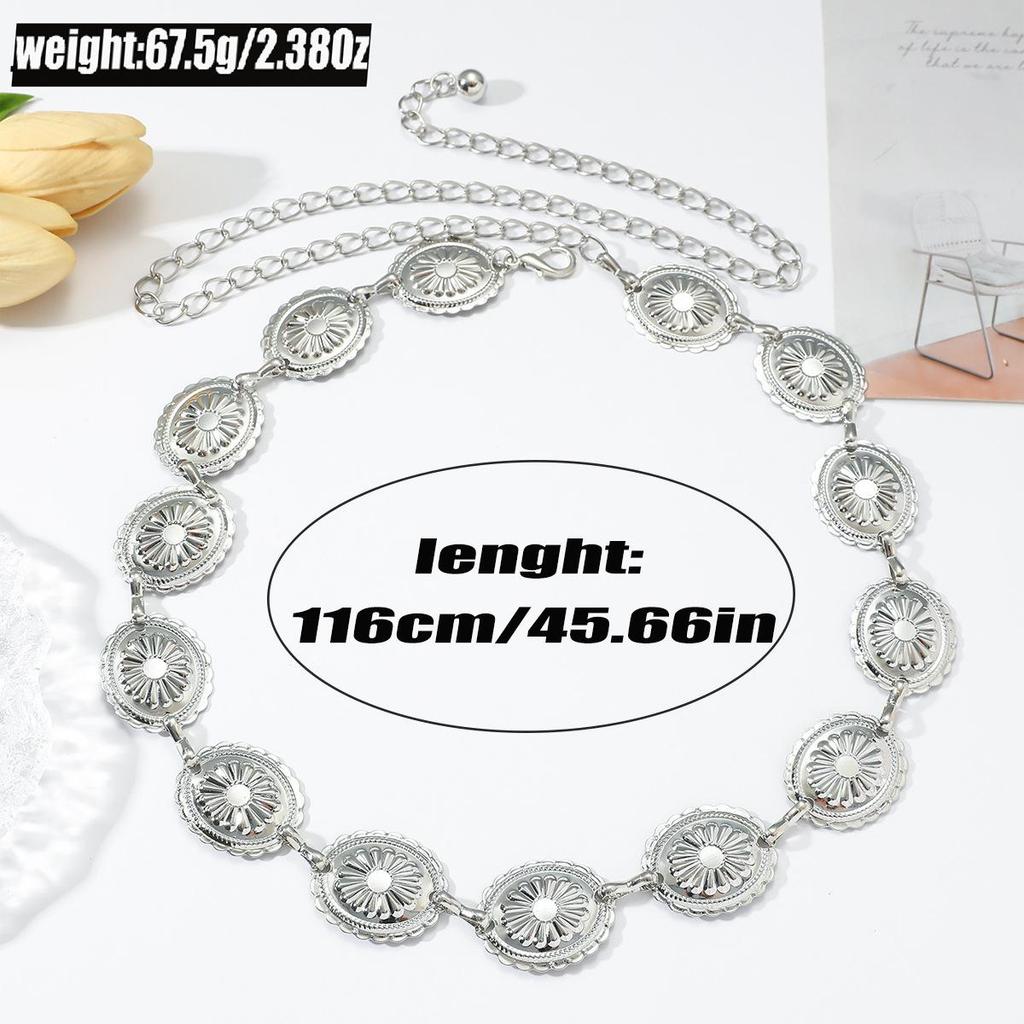Bohemian Retro Metal Waist Chain for Women - Ethnic Style Body Jewelry