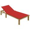 Day and Night - Day and Night Lounger with Red Impregnated Pinewood Cushion