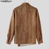 INCERUN Oversiezd Men Casual Lapel Neck Long Sleeve Side Buttons Tie-dyeing Shirts Tops