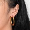 316L Stainless Steel New Fashion Fine Jewelry Minimalism Twisted Rotate 3 cm Diameter Circular Circle Hoop Earrings For Women