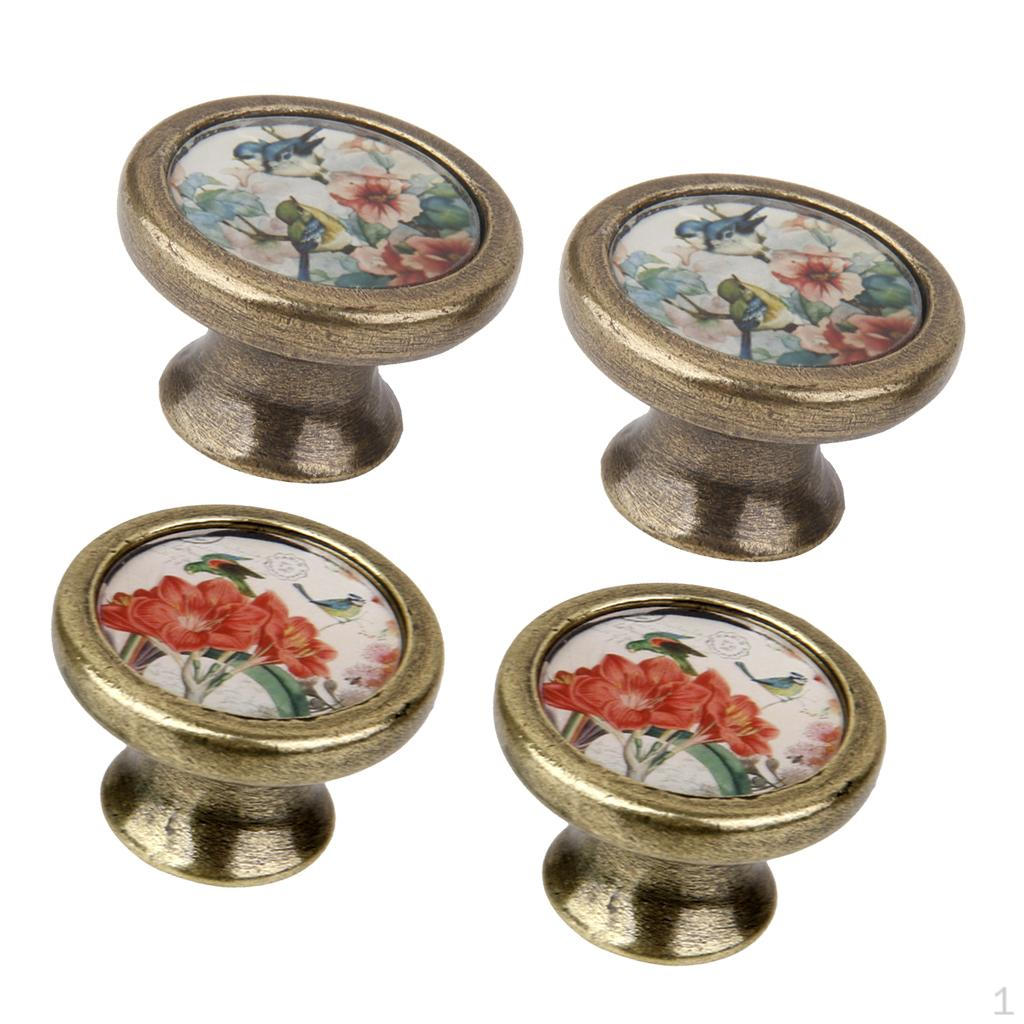 

4 Packs Vintage Furniture Door Knob Zinc Alloy F/ Home Wardrobe Decor