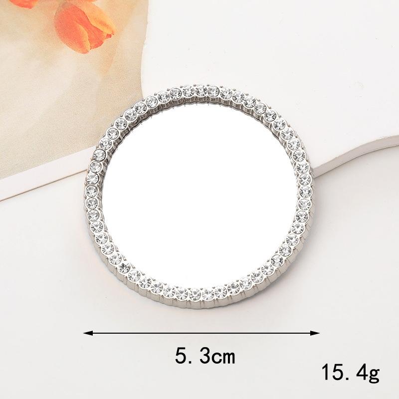 Sense of Advanced Butterfly Heart Shaped Girls Gem Make Up Mirror Liquid Metal Style Women Mini Portable Handheld Mirror