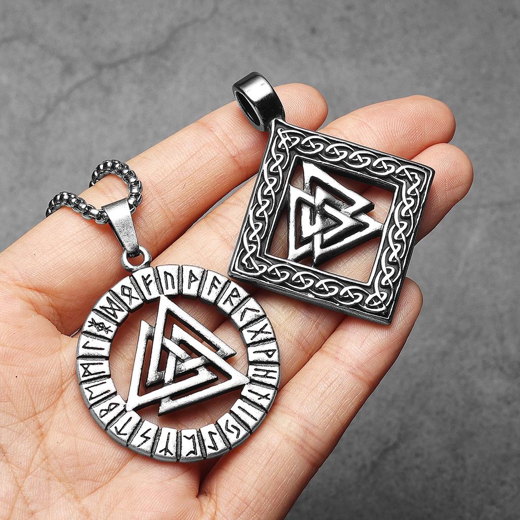 Retro Viking Runes Odin Men Necklaces Stainless Steel Pendant Chain Women Punk Fashion Jewelry New In Accessories Gift