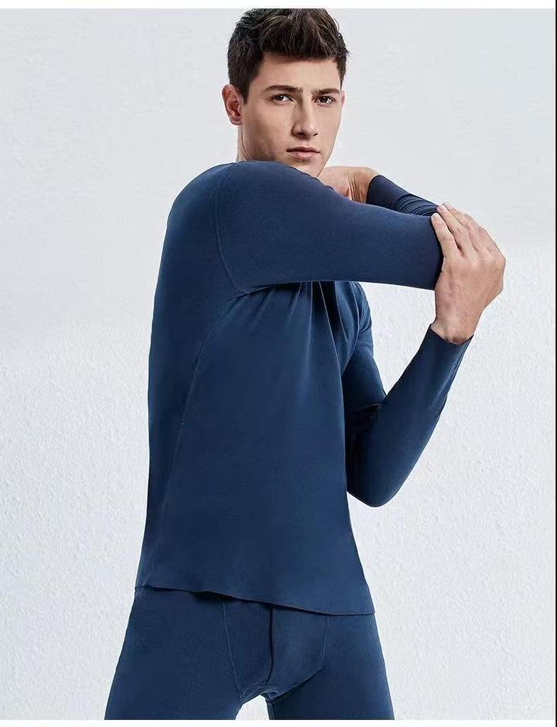 Men's Seamless V-Neck Warm Set - Autumn/Winter German Velvet Base Layer