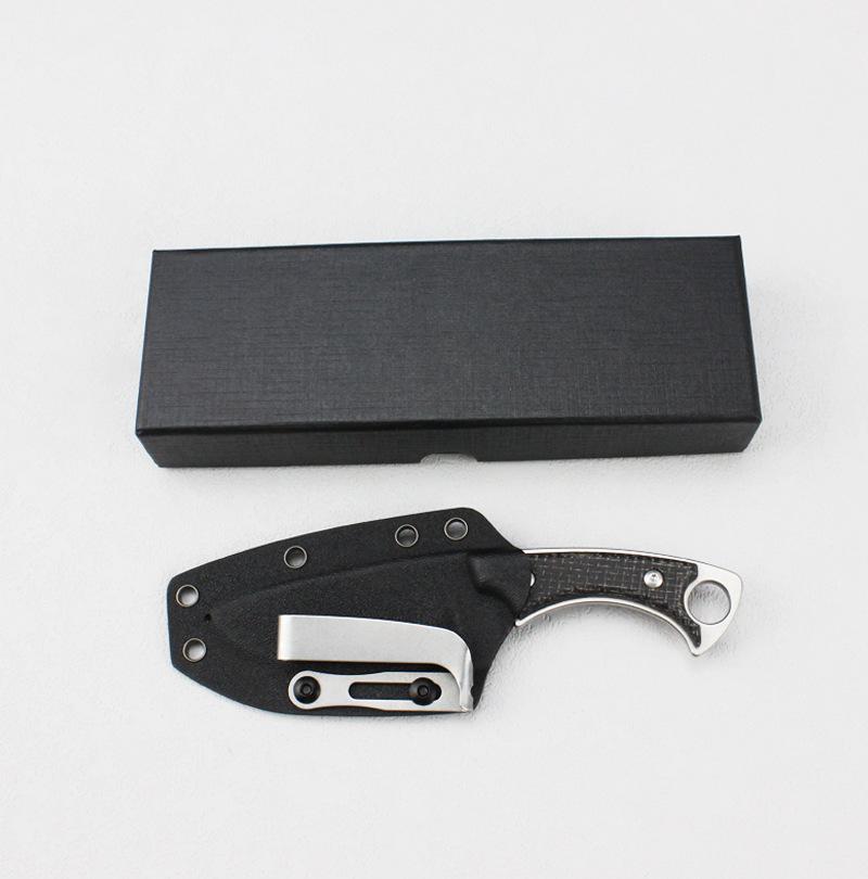 Outdoor Survival Knife Sharp D2 Steel Linen Handle Portable Stonewashed with K Sheath Pocket Knife combat tactical knife