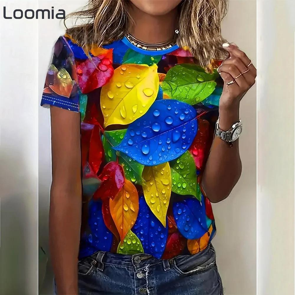 

Летняя мода женская повседневная футболка с круглым вырезом и короткими рукавами с цветочным 3D-принтом 6XL