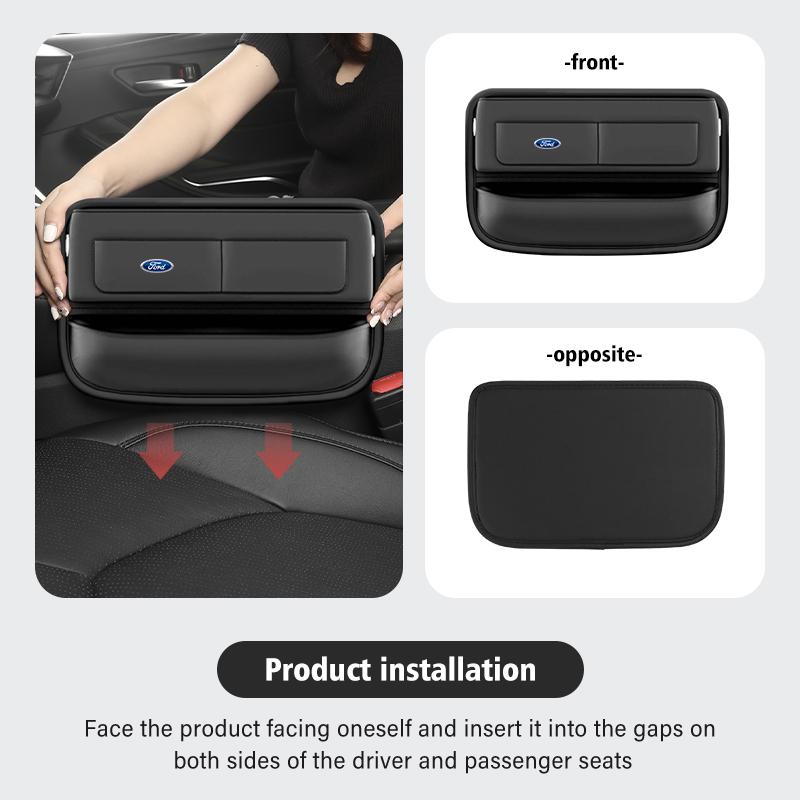 Car Seat Crevice Wallet Phone ID Card Slit Gaps Storage Box For Ford Escape Ecosport Fusion Explorer Expedition Taurus