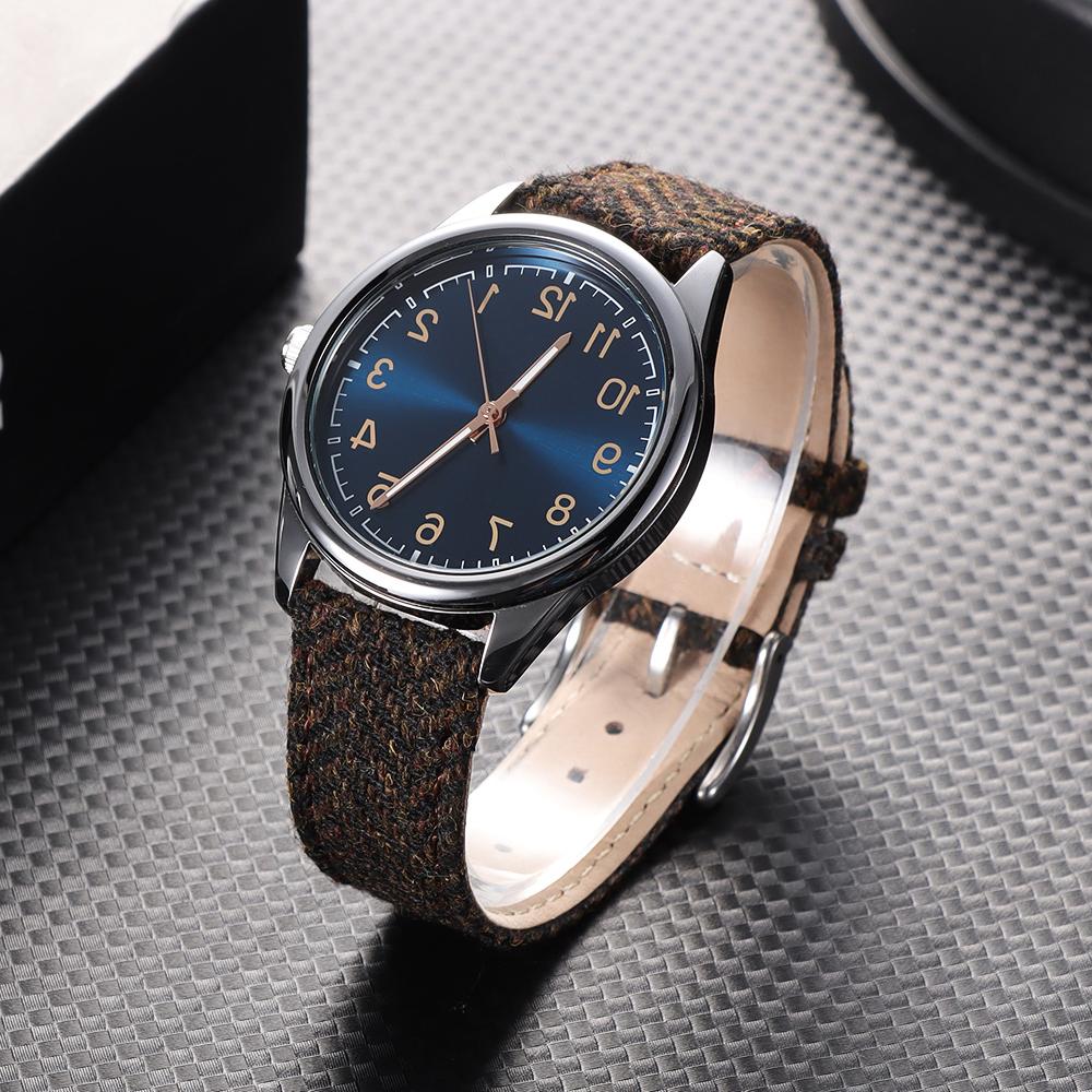 18mm 20mm 22mm Tweed Nylon Strap Quick Release Weave Vintage Genuine Cowhide Bracelet for Omega for Seiko Smartwatch Watch Band
