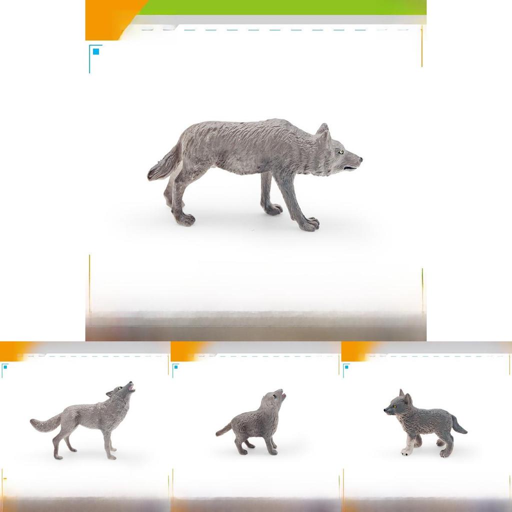 Wild Animal Pvc Gray Wolf Miniature Sculpture For Kids Learning And Collectible Display