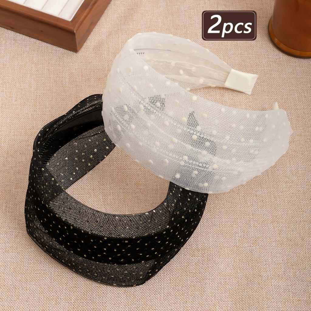 2Pcs/3Pcs Women'S Elegant Starry Imitation Rhinestone Mesh Wide Headband, Suitable For Women To Secure High-Volume Hair, For Birthday Parties