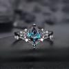 Fashionable Floral Women'S Blue Ring, Layered With Personalized Light Luxury High-End Ring For Women