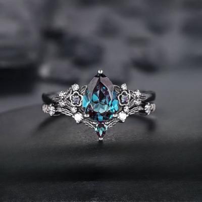 Fashionable Floral Women'S Blue Ring, Layered With Personalized Light Luxury High-End Ring For Women
