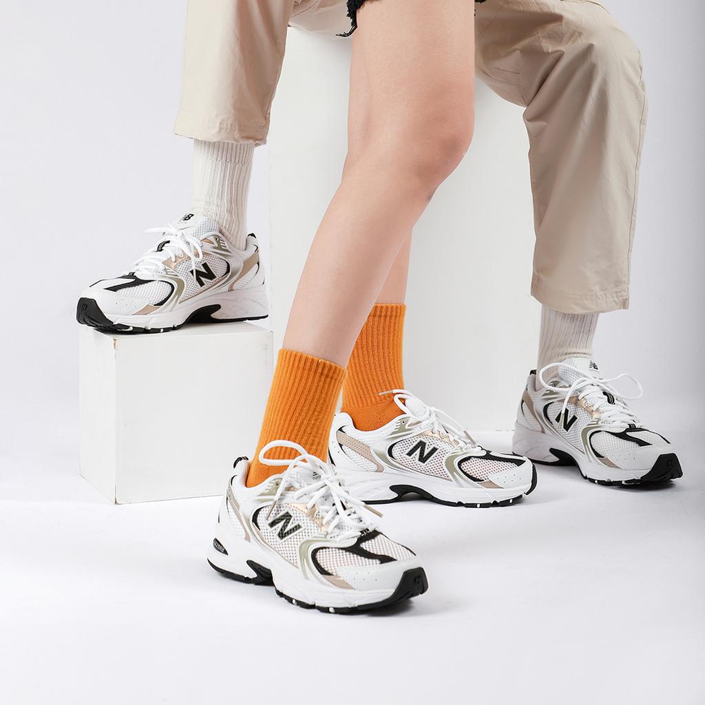 New Balance Nb 530 Series Retro Comfortable Mesh Fabric Synthetic Leather Low-Top Casual Running Shoes Unisex sneaker White Black MR530UNI