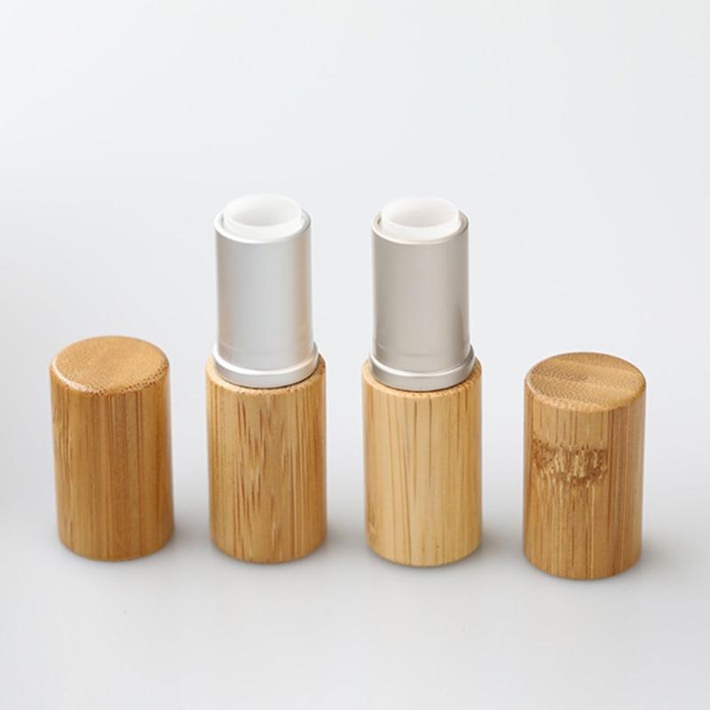 5pcs Empty Natural Bamboo Lipstick Tubes Friendly Cosmetic Containers Lip Gloss Storage for Lip Balm and Makeup