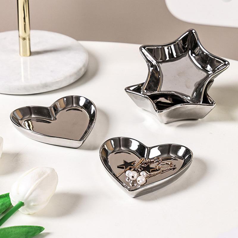 1PC Necklace Decorative Plate Shop Dressing Table Creative Earring Hanging Board Home Supplies Ceramic Tray Jewelry Stand