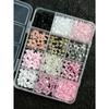 12-Compartment Box Mixed Resin Simulation Pearl Bow, Heart, Mini Floral Decor For Diy Nail Art Accessories, Nail Supplies Nail Charms