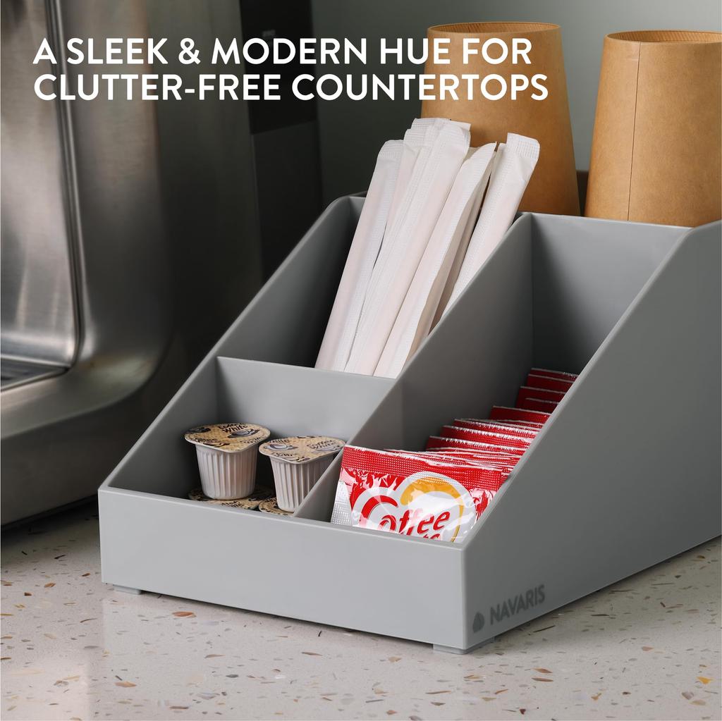 Coffee accessories organizer 4 compartments, Gray