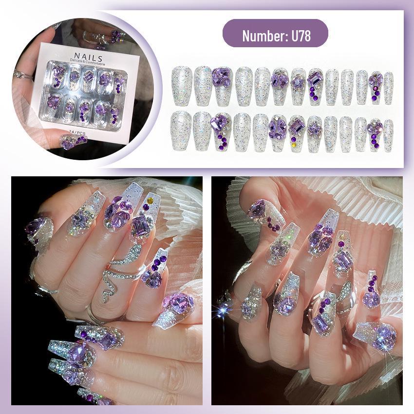 High-End Handmade Nail Art: Pure Desire Style Rhinestone Nail Stickers Collection.