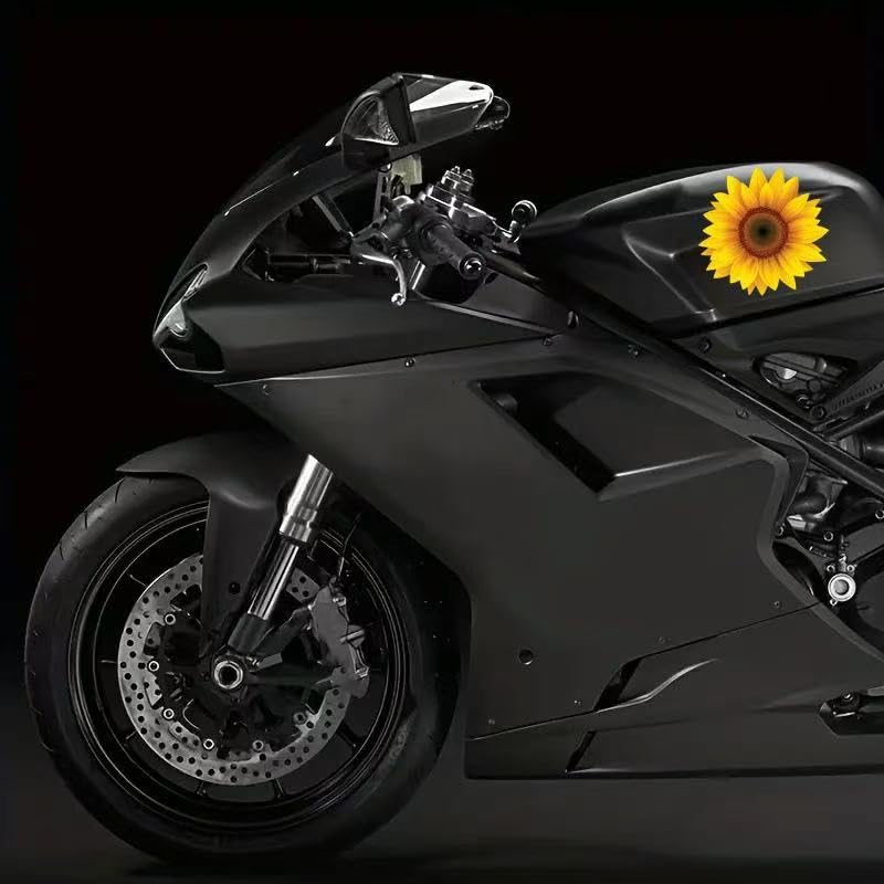 Pack of 2 Bright Sunflowers Vinyl Decal Stickers, Covered with Waterproof Poly Beer for Cars, Laptops and Smooth Surfaces