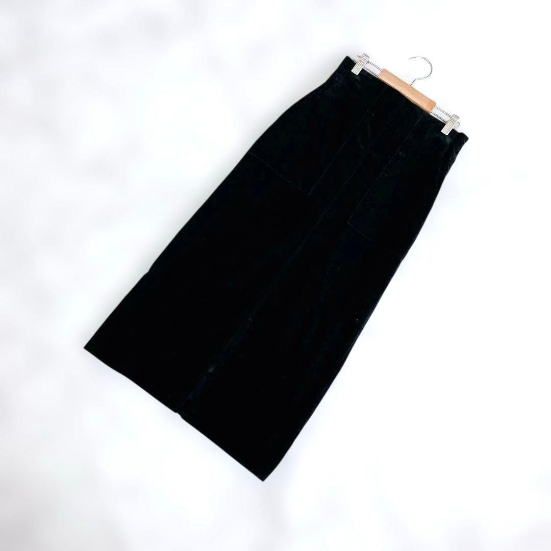 A3582 [ROPE] Black tight long skirt/velor fabric/beautiful coordination/comfortable ED0E4D