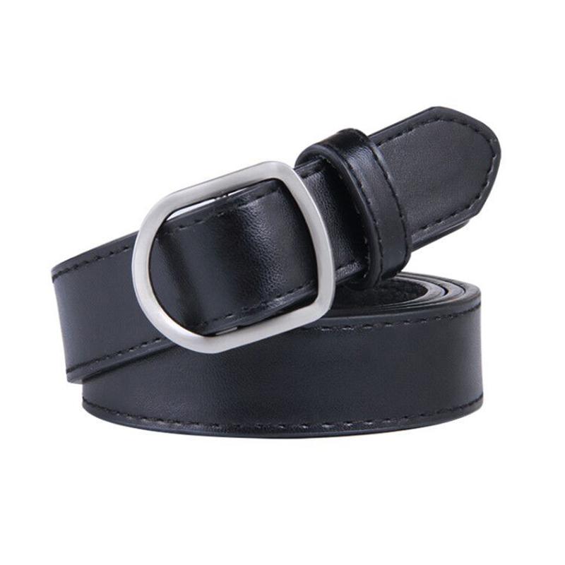 

Wome s Thin PU Leather Belt Simple Non-hole Long Adjustable Waist Belts Female Ladies Jeans Pants Decorative Waistband Straps чорний