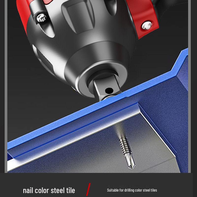 High Torque Rechargeable Brushless Electric Impact Wrench with Lithium Battery for Woodworking & Auto Repair