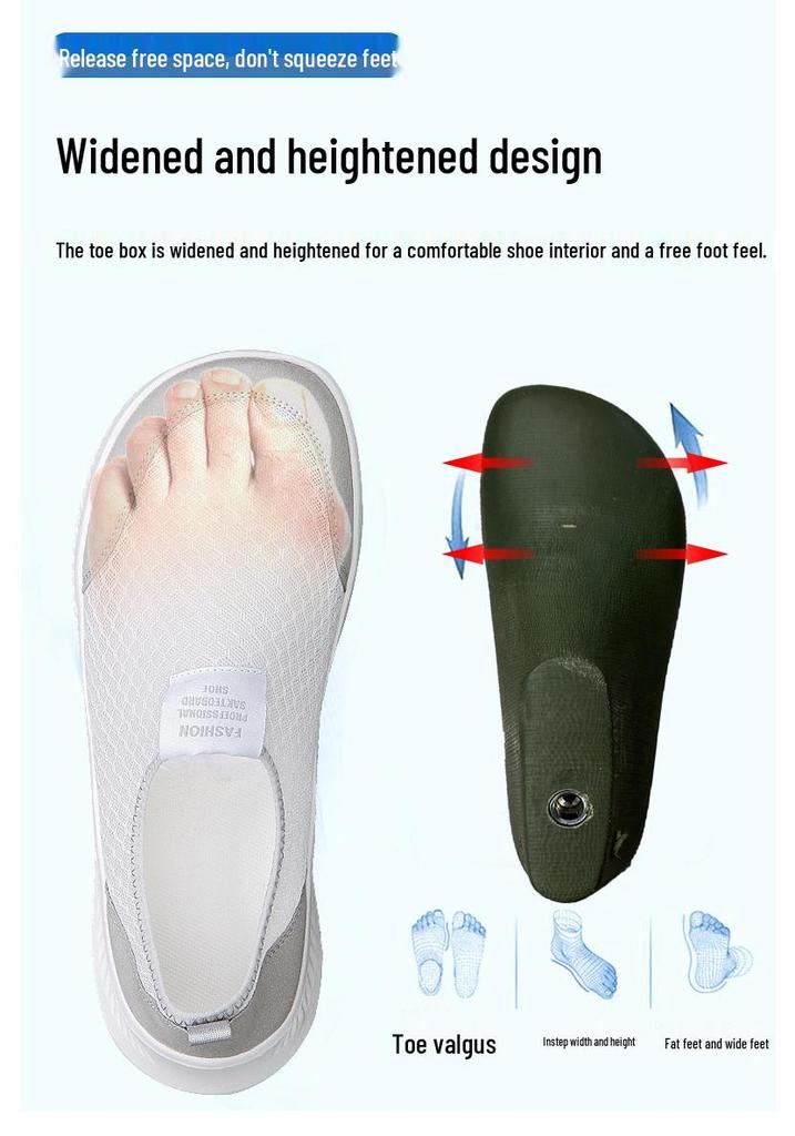 Men's and Women's Summer Breathable Rehab Shoes for Swollen Feet, Bunions, and Elderly Comfort.