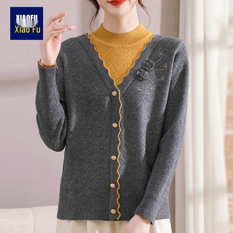 Women's Velvet Lined Mid-Aged Sweater
