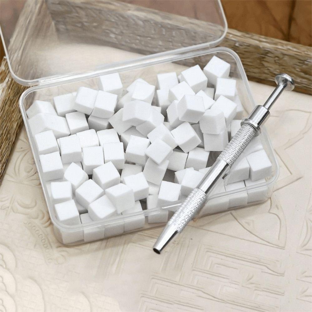 Coloring Stamping Gradient Nail Sponge Set Soft Square Nail Stamper Sponge Mini with Grabbing Pen DIY Manicure Makeup Sponge