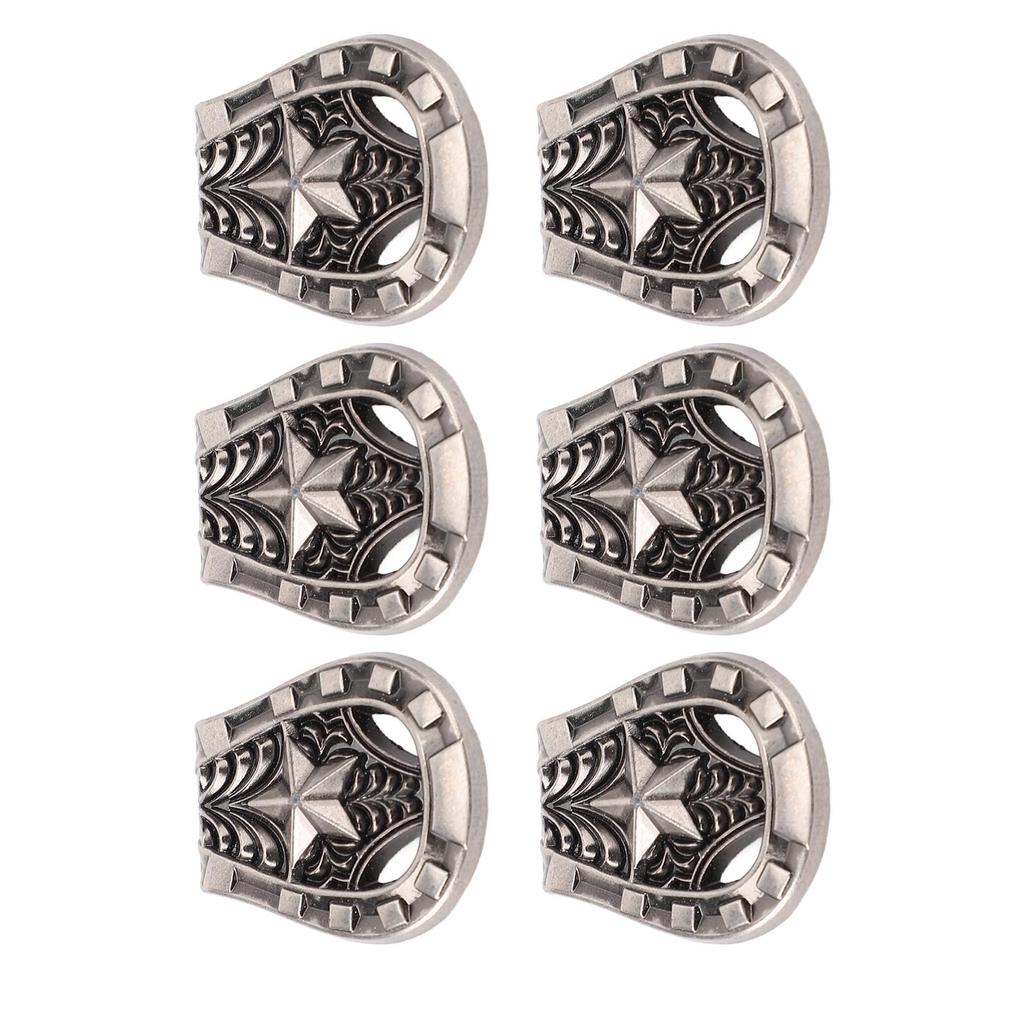 6 Set Screw Rivet for Leather Alloy 25x27mm Ancient Silver Horseshoe Shape with 4.5mm PH Screws