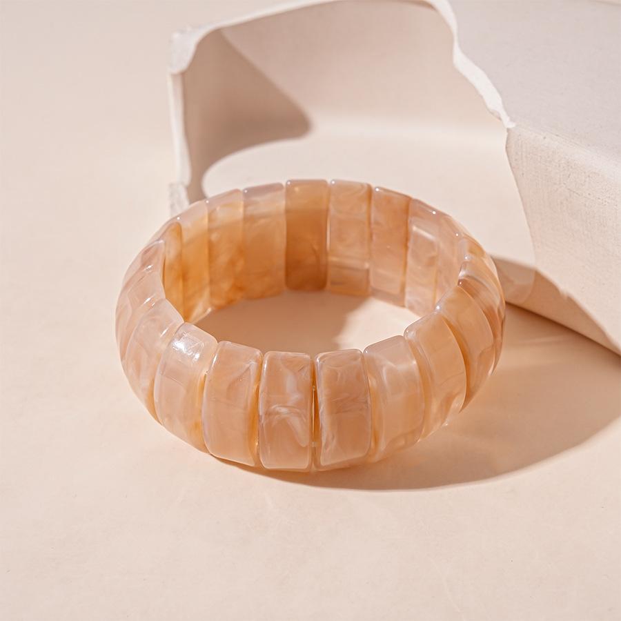 DIEZI Exaggerated Retro Resin Elastic Rope Bangles Fashion Hip Hop Round Geometric Acrylic Bracelet Bangles Women Men Jewelry