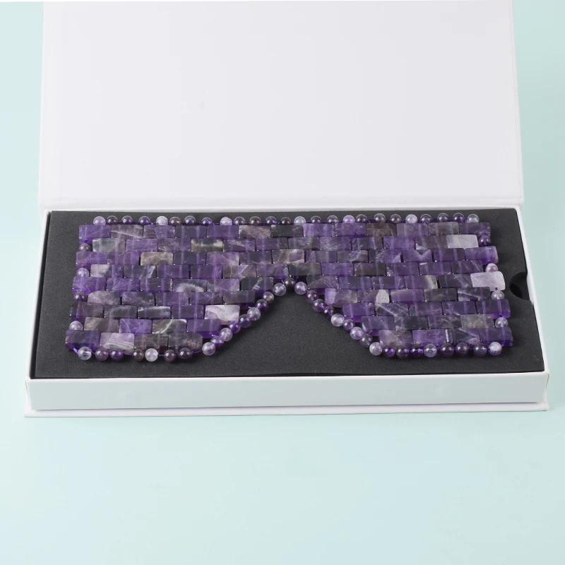 Handmade Exquisite Natural Jade Eye Mask Rose Quartz Facial Massager Natural Stone for Therapy Sleep Eye Mask Relieve Fatigue