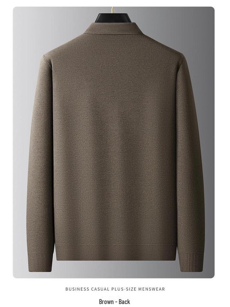 2025 Men's Plus Size Velvet Knit Cardigan, Autumn/Winter New Arrival