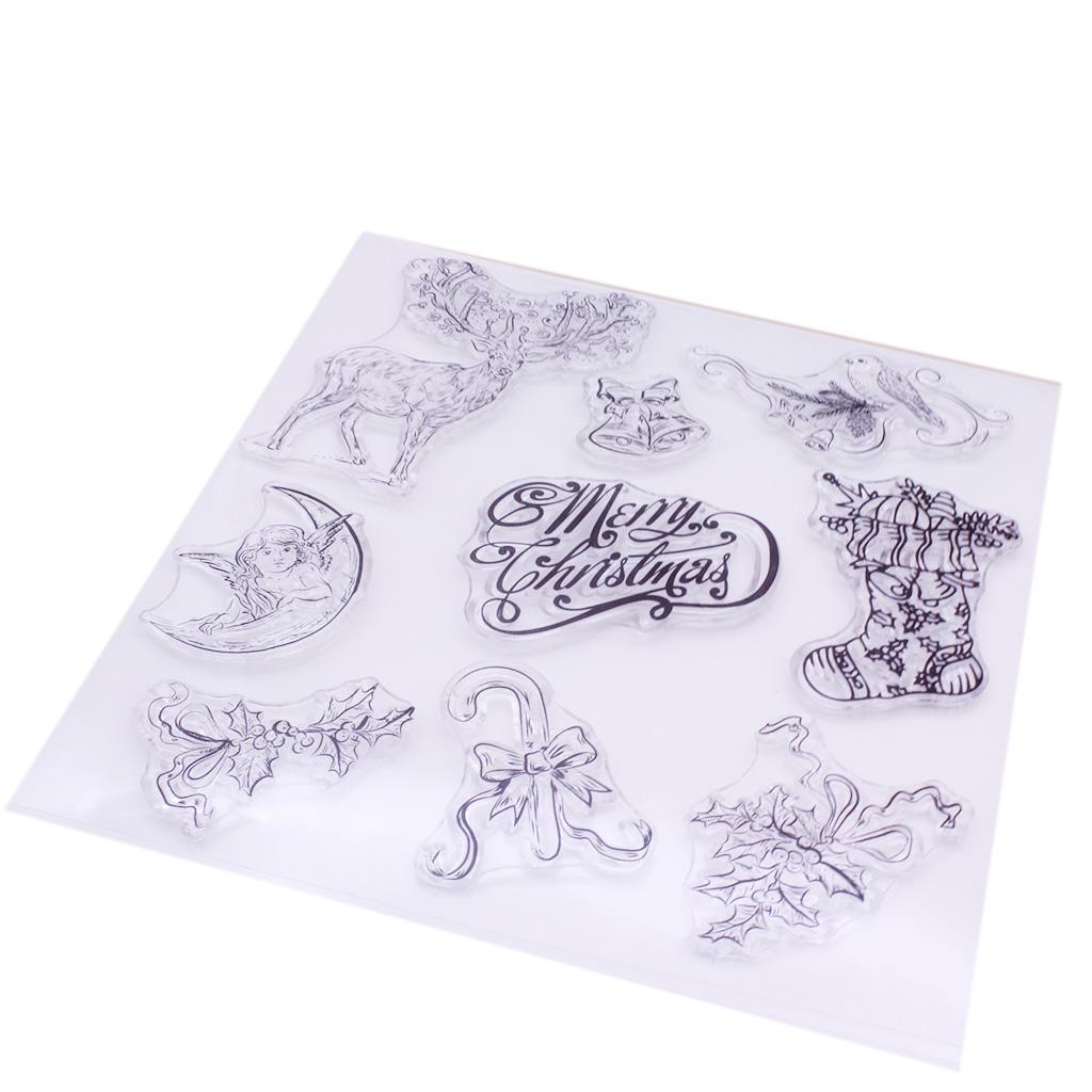 Merry Christmas Silicone Clear Seal Stamp Photo Album Decorative Paper Card DIY