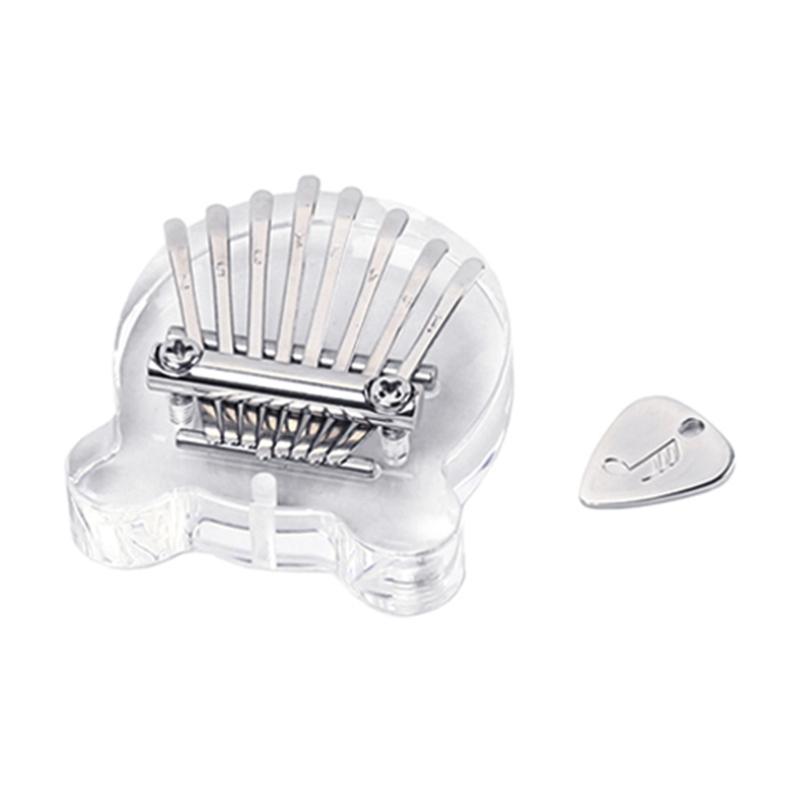 Cute Bear Shape Kalimba Acrylic Finger Pianos Transparent 8 Keys Thumb Piano with Pick Musical Instrument Gift for Girls