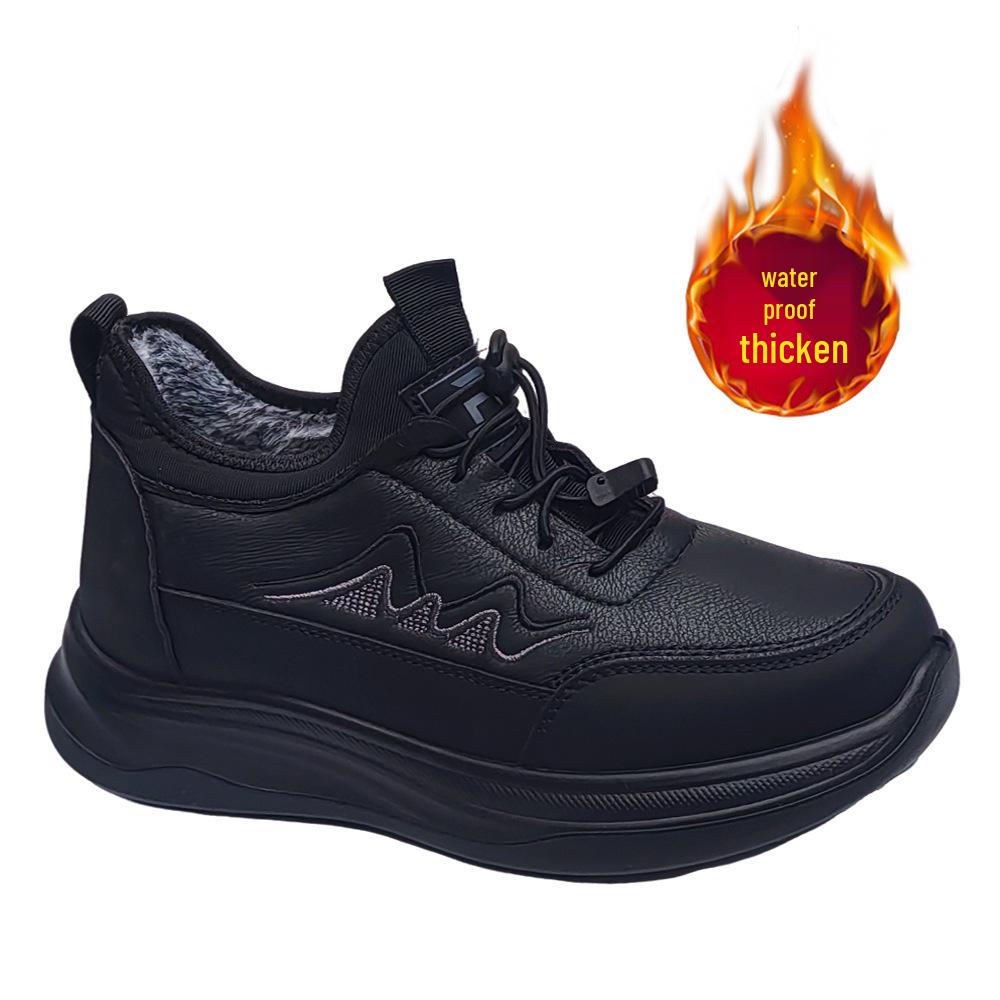

Women’s Waterproof Fleece-Lined Warm Snow Boots - Soft Sole Casual Shoes for Mid-Aged and Elderly 40