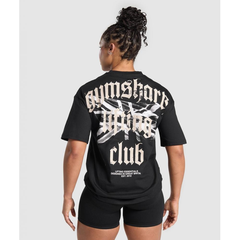 

Gymshark Футболка с принтом клуба Lifting, черная B3c6r Bb2j XS