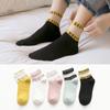 5/10Pairs Summer Ultrathin Ankle Socks Transparent Letter Embroidery Lace Silk Elastic Socks Cute Girls Ice Silk Socks for Women